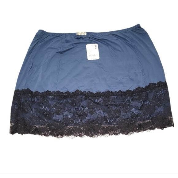 Free People Nwt￼ Party Crasher Half Slip Navy Combo Size Small - Picture 3 of 10